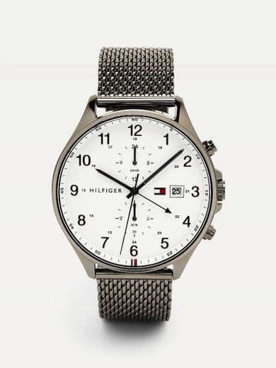 IONIC PLATED GREY MESH BRACELET WATCH