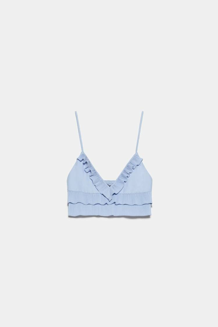 Crop Top com Folhos da ZARA