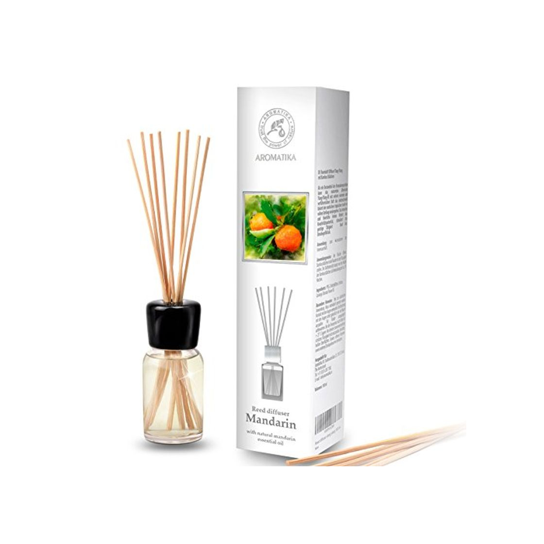 Product Aroma Diffuser de Mandarín 100ml con 8 Palitos de Bambú