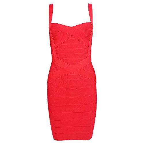 Place HLBandage Spaghetti Strap Women's Rayon Mini Bodycon Bandage Dress(M