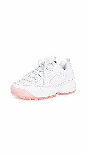 Fila Mujer Disruptor II Ice Leather Synthetic White Peony Entrenadores 38.5 EU