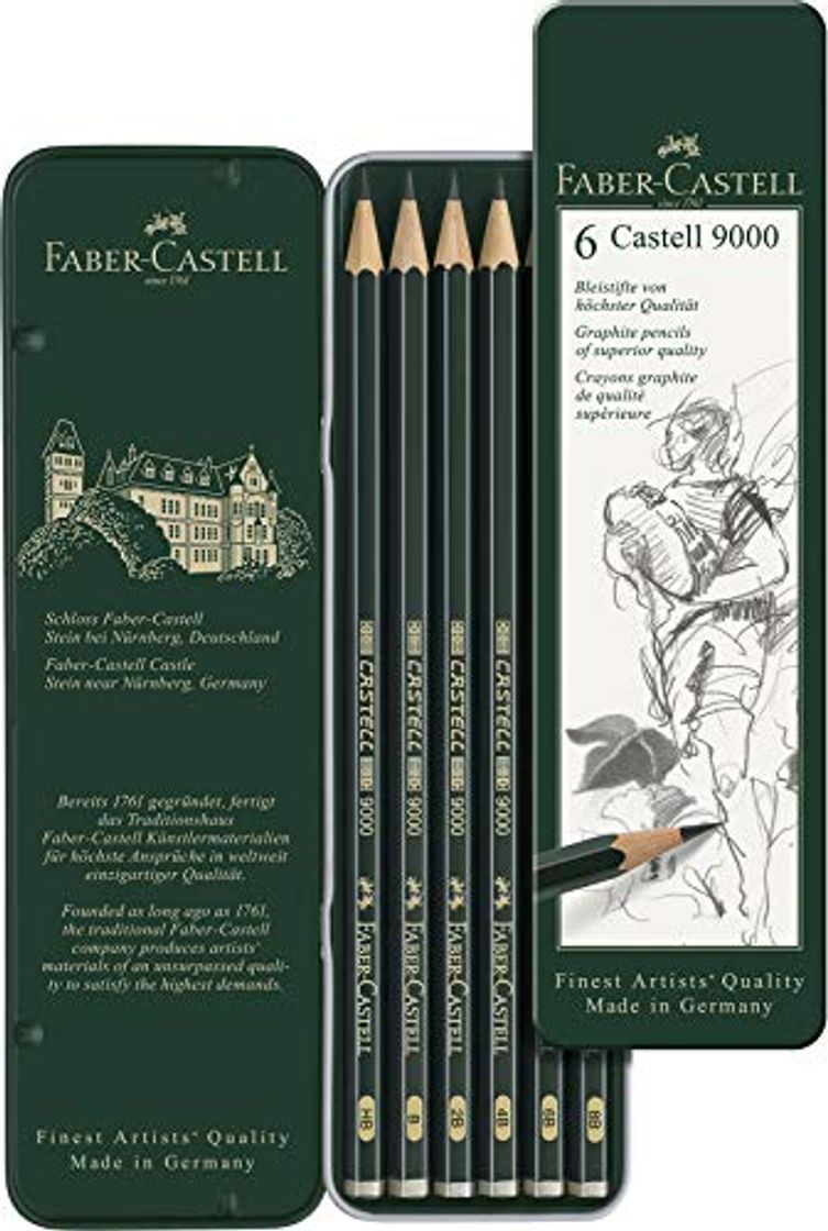 Product Faber Castell 119063 - Estuche de 6 lápices Castell 9000