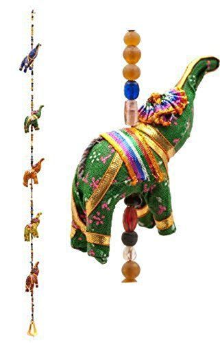 Rastogi Handicrafts Indian Fabric Hanging Elephants String decoration