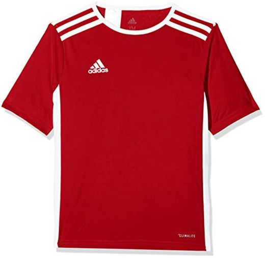 adidas Entrada 18 JSY Jersey de Fútbol de Manga Corta, Hombre, Rojo