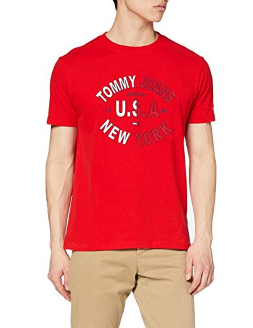 Fashion Tommy Hilfiger TJM Arched Graphic tee Camiseta Deporte, Rojo