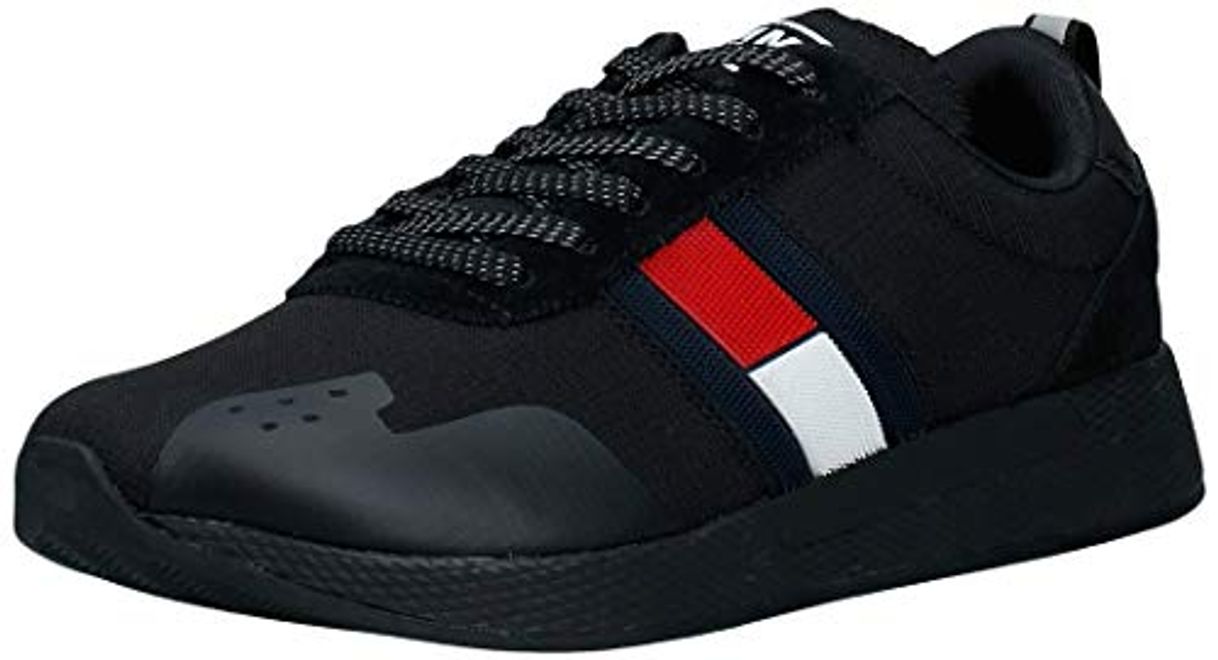 Moda Tommy Hilfiger Flag Flexi Tommy Jeans Sn, Zapatillas para Hombre, Negro