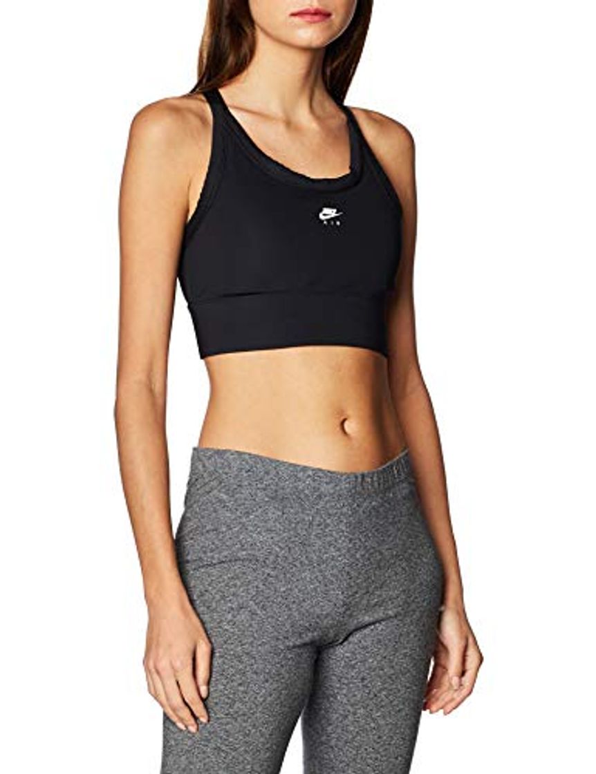 Fashion NIKE Med Pad Air Bra Sujetador de Deporte, Mujer, Black/Black/