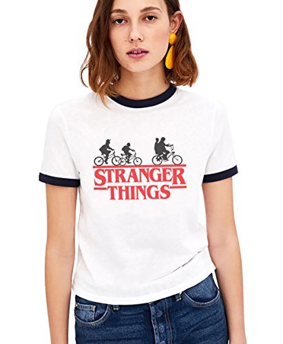 Fashion Shirt Ringer Tee Stranger Things Camiseta Mejores Amigas Best Friend Impresión T-Shirt