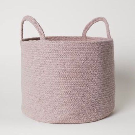 Cesto de algodón color rosa H&M