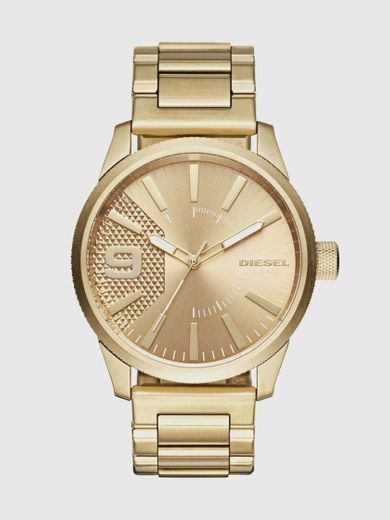 Rasp gold multilink strap watch