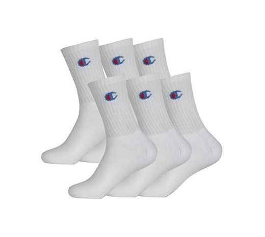 Champion LEGACY CREW SOCKS X6 Calcetines de Deporte, Blanco, 39-42