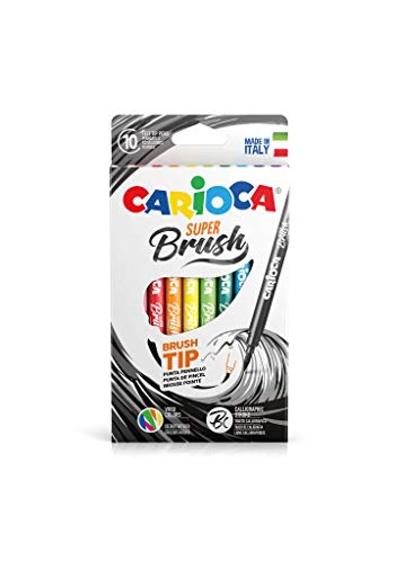 Place Carioca Super Brush - Caja con 10 rotuladores con punta de pincel