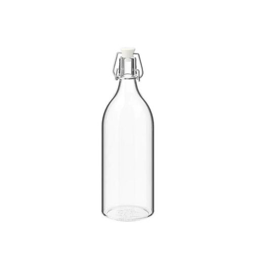 KORKEN Botella con tapón, vidrio incoloro, diámetro