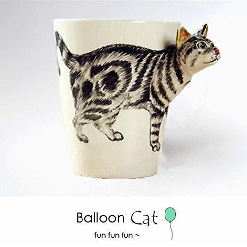 Gato negro Creative Animals Cup Taza de cerámica Tazas de café Caneca