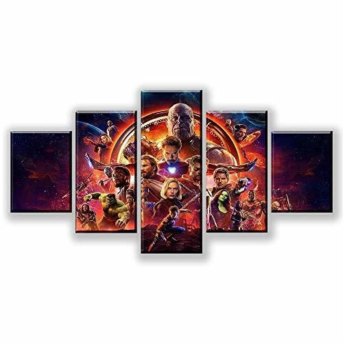 CYHZJ 5 Piezas Arte 5 Piezas Marvel Avengers Infinity War Poster Lienzo