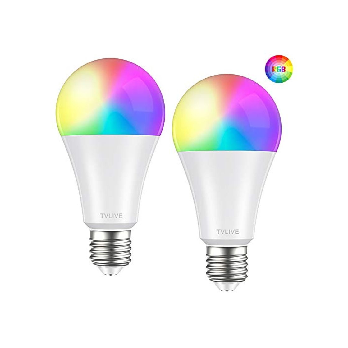 Social Bombilla LED Inteligente WiFi, TVLIVE 2 Pack 10W E27 Bombilla LED Luces