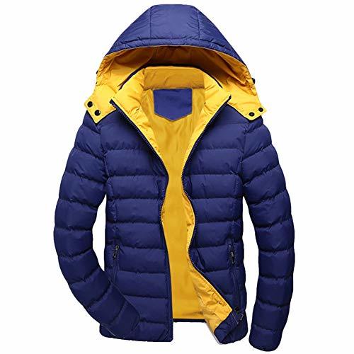 Lugares NRYRF Hombres Casual Invierno Sólido Cremallera con Capucha Chaqueta De Manga Larga