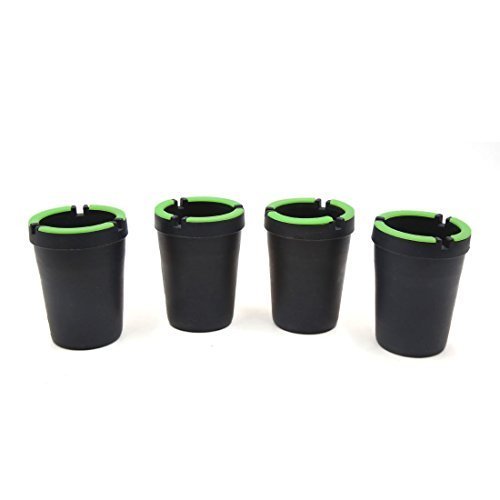 Place Green Car DealMux 4pcs plástico preto sulco Copa Forma piteira Container Cinzeiro