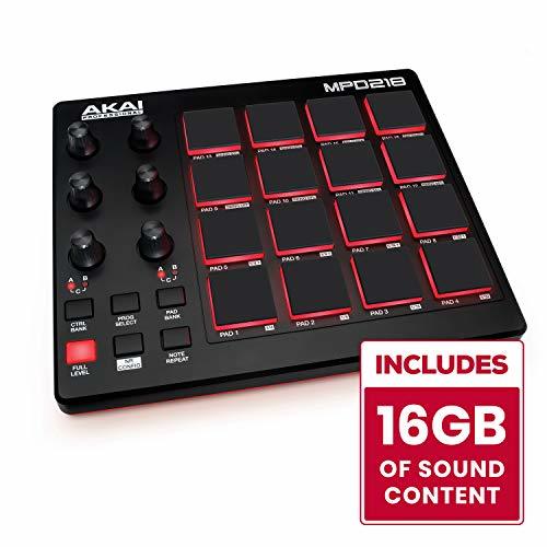 Electronic AKAI Professional MPD 218 - Controlador MIDI USB portátil con 16 pads