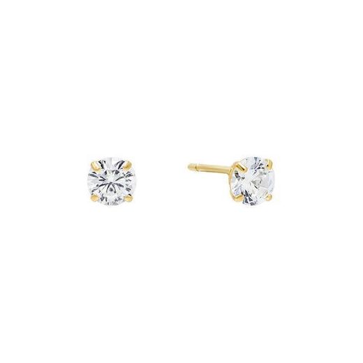 14K Gold Cubic Zirconia Solitaire Stud Earring | Adina's Jewels