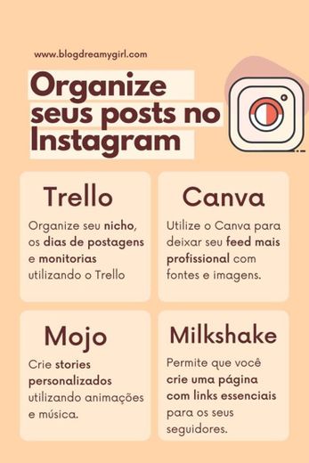 Organize seus posts no Instagram