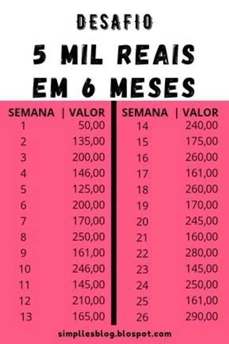 Moda 5 mil em 6 meses