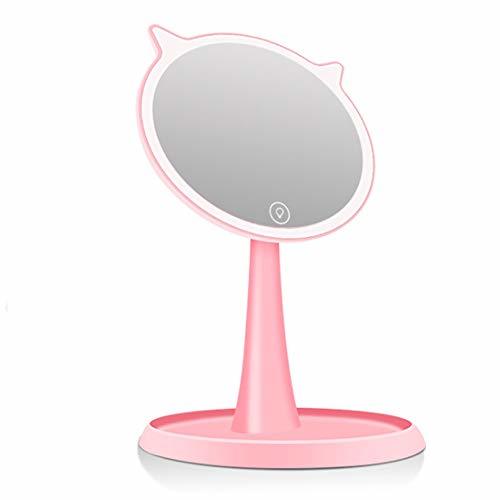 Espejo de mesa cosmético iluminado USB Recarga Natural Brillante Luz Maquillaje Espejo