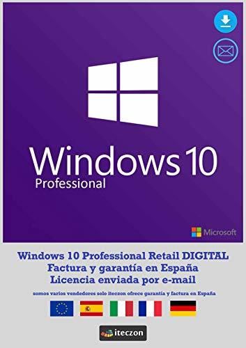 Windows 10 Professional Retail 1 PC ( ESD ) Entrega electrónica de