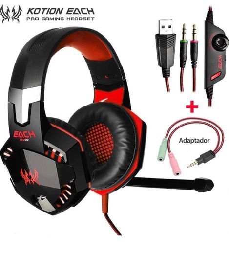 Social Gamer Fone de Ouvido Kotion Each G2000 Headset LED Micro