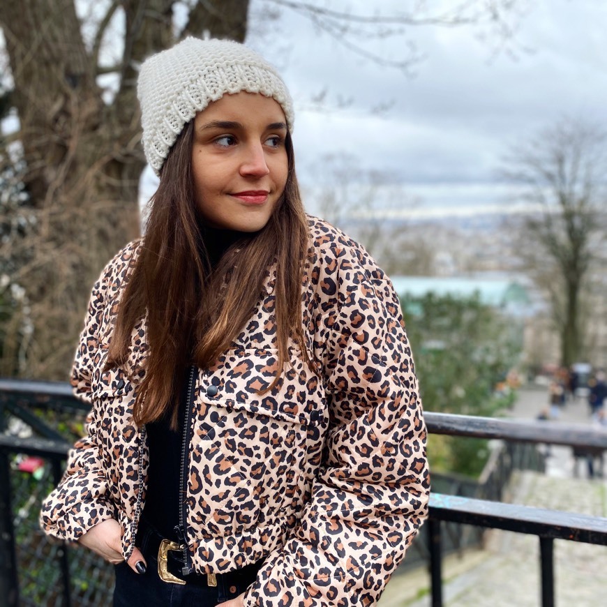 Crop Jacket print animal Zara