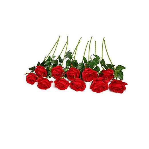 Ramo de rosas artificiales de seda Justoyou para arreglos florales para el