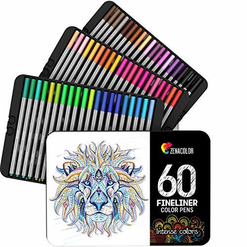 Home Zenacolor 60 Rotuladores Punta Fina 60 Colores Unicos - Bolígrafo Fineliner 0,4