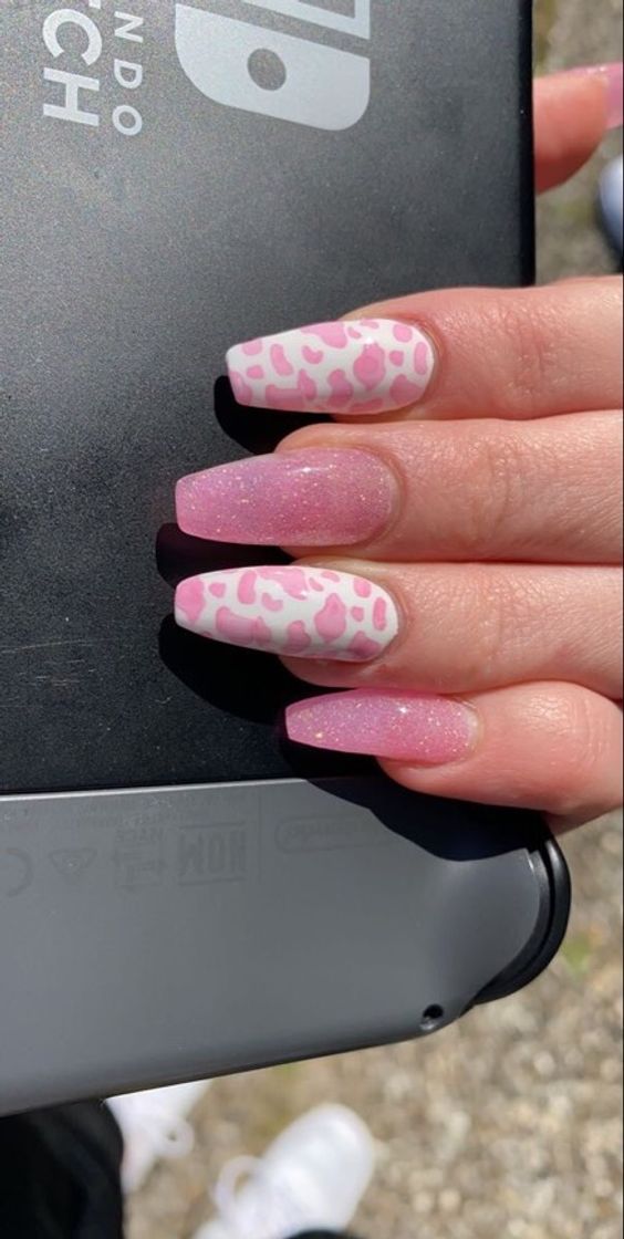 Fashion Pink cow nails💖