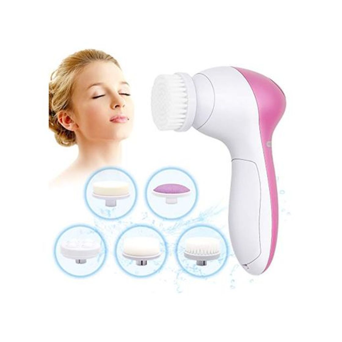 Social Cepillo de limpieza facial 5 en 1 masajeador facial eléctrico