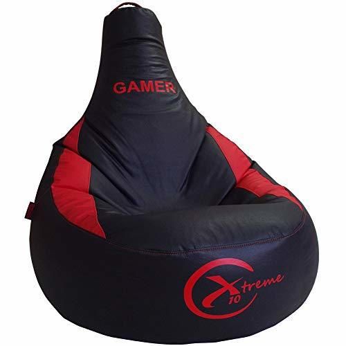 loconfort Nuevo!! Puff Gamer X10 Extreme - Puff XL - Polipiel Rojo