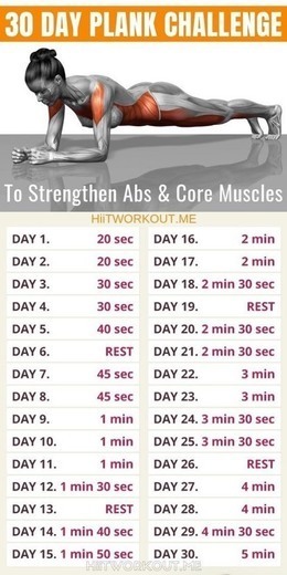 Moda 30 day plank challenge 