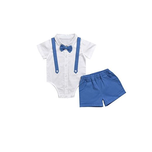 Puseky - Conjunto formal para bebé con pantalón corto y camisa con