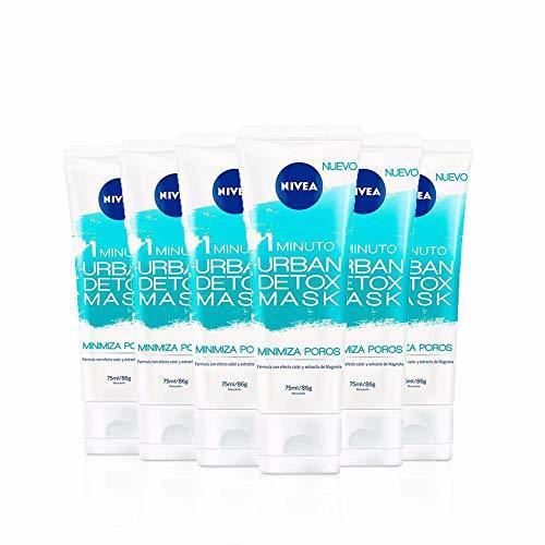 Belleza NIVEA Urban Detox Mascarilla Minimiza Poros 1 Minuto en pack de 6