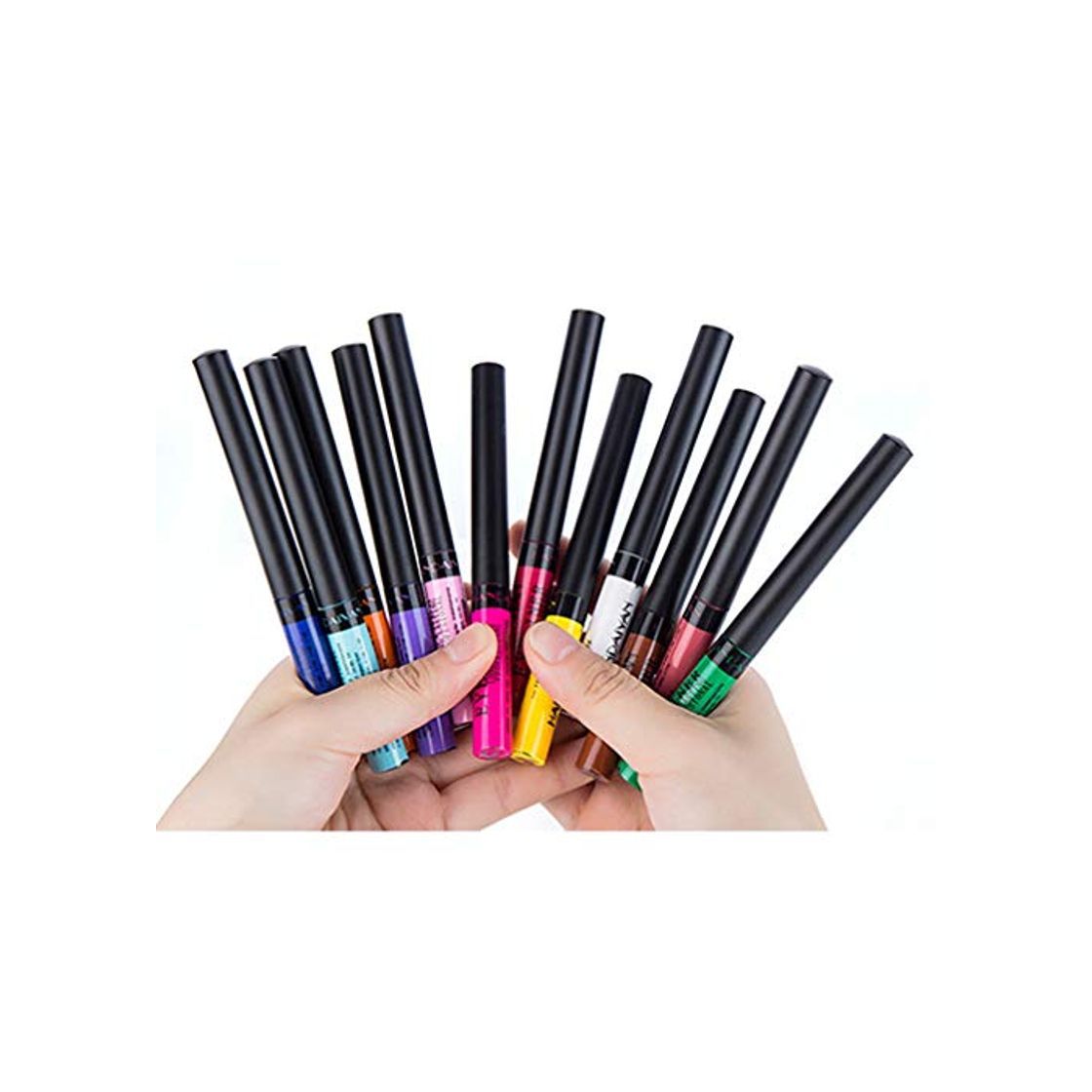 Social Lurrose 12pcs Rainbow Colors Liquid Glitter Eyeliner de larga duración a prueba