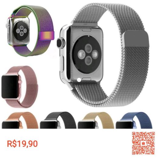 Pulseira Milanese Aço Metal Para Iwo Apple Watch 44mm 42mm 4