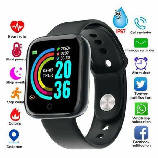 Smartwatch Y68 Relógio Inteligente Fitness Bluetooth (PRETO)