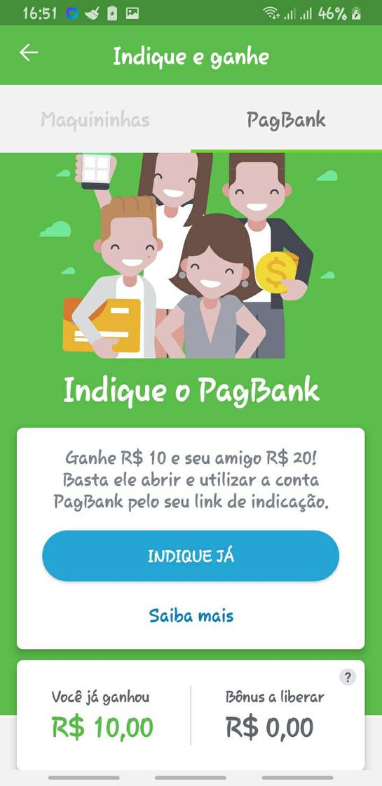 Fashion App Banco Pagseguro está pagando 20reais  para novos usuário