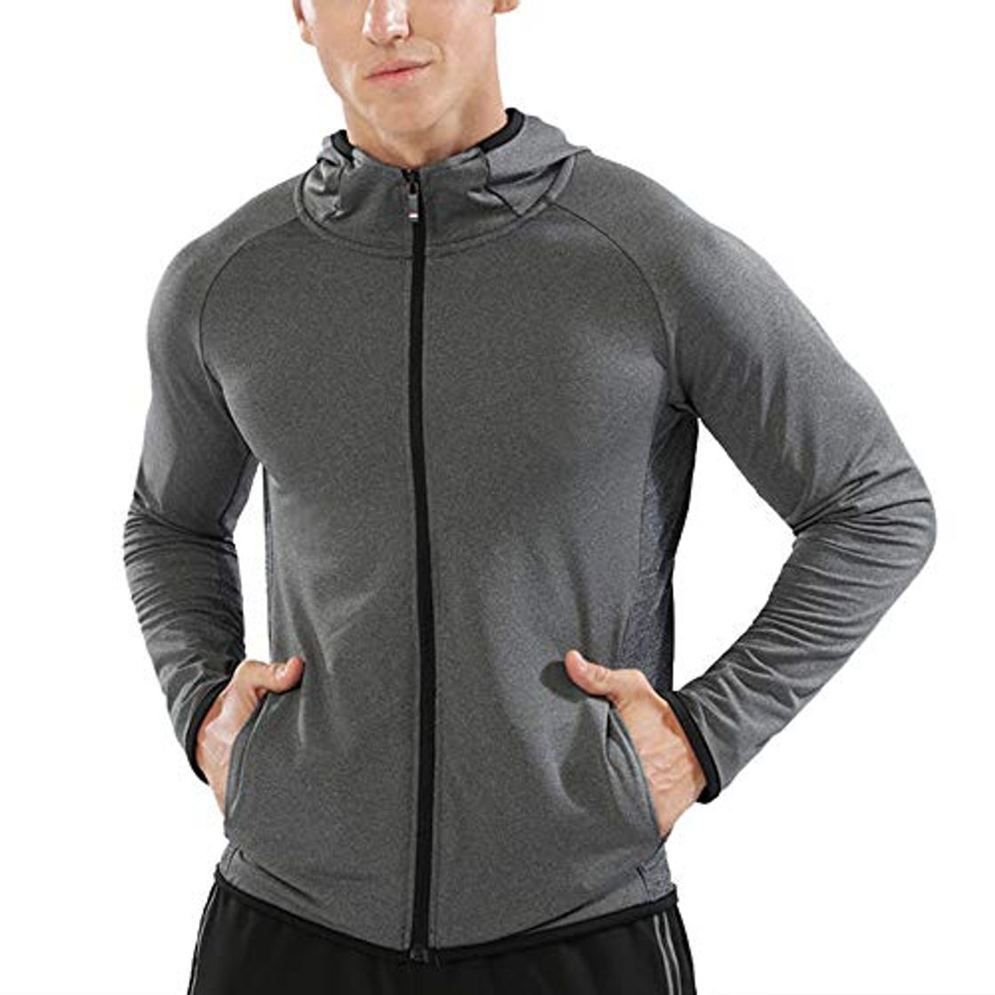 Fashion Muscle Alive Hombres Cremallera Corriendo Sudaderas con Capucha Deporte Chaquetas Aptitud Gimnasio Camisa Deportes Parte Superior