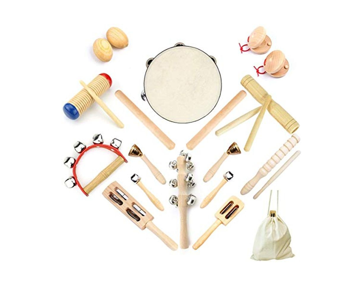 Producto Ulifeme Instrumentos Musicales para Infantil, Niños y Bebe, 23pcs Instrumentos Musicales Madera,