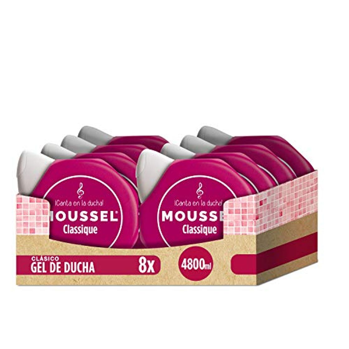 Belleza Moussel Gel Líquido Classique con Aceites Esenciales Naturales - Paquete de 8