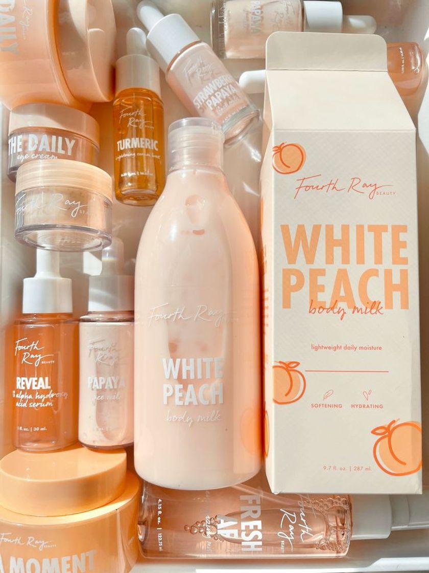 Social White peach body milk pastel skin care 