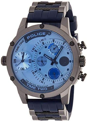 Police Reloj Multiesfera para Hombre de Cuarzo con Correa en Caucho PL14536JSU.04P