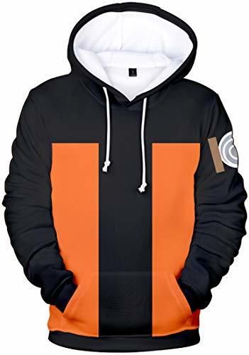 FLYCHEN Niño Sudaderas con Capucha Naruto Ninjutsu 3D Impress Uzumaki Anime Jersey