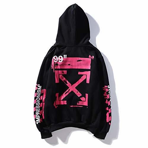 WTSXXN Unisex Off OW White Hombres Graffiti Hip-Hop Sudadera con Capucha para