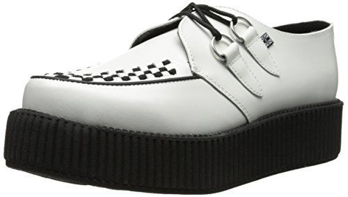 Lugar T.U.K. Mondo Sole Round Creeper, Zapatillas de Cuero, Unisex, Blanco